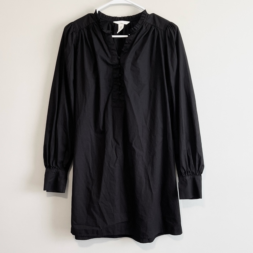 H&M Cotton A-Line Long Sleeve Popover Dress